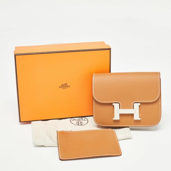 Hermes Gold Epsom Leather Constance Slim Wallet - Picture 6 of 8